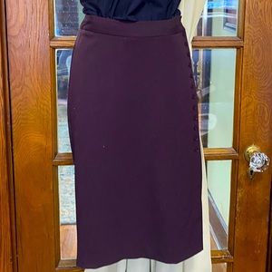 Beau full burgundy side button a line skirt mid length